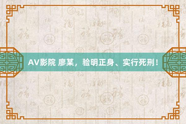 AV影院 廖某，验明正身、实行死刑！