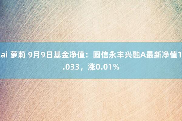 ai 萝莉 9月9日基金净值：圆信永丰兴融A最新净值1.033，涨0.01%