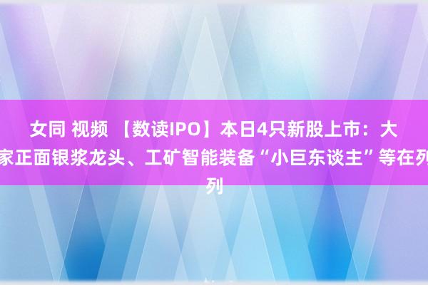 女同 视频 【数读IPO】本日4只新股上市：大家正面银浆龙头、工矿智能装备“小巨东谈主”等在列