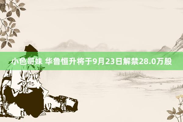 小色哥妹 华鲁恒升将于9月23日解禁28.0万股