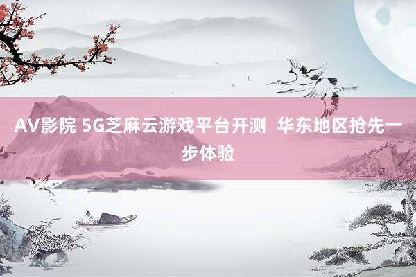 AV影院 5G芝麻云游戏平台开测  华东地区抢先一步体验