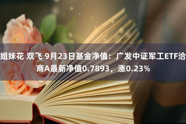 姐妹花 双飞 9月23日基金净值：广发中证军工ETF洽商A最新净值0.7893，涨0.23%