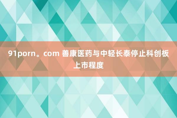 91porn。com 善康医药与中轻长泰停止科创板上市程度