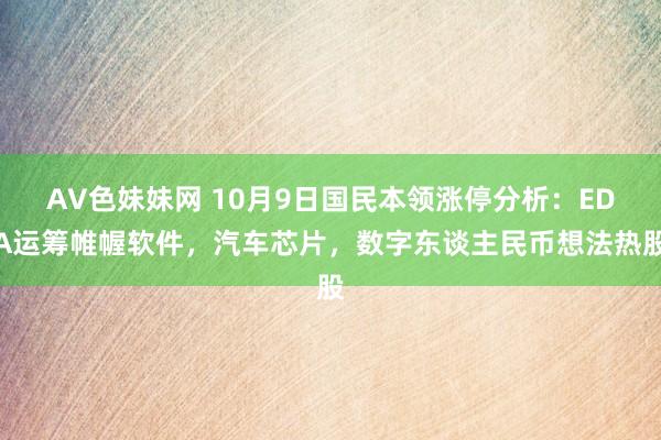 AV色妹妹网 10月9日国民本领涨停分析：EDA运筹帷幄软件，汽车芯片，数字东谈主民币想法热股