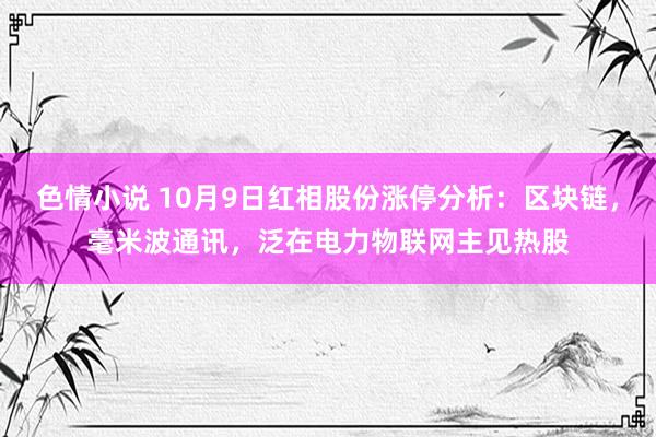 色情小说 10月9日红相股份涨停分析：区块链，毫米波通讯，泛在电力物联网主见热股