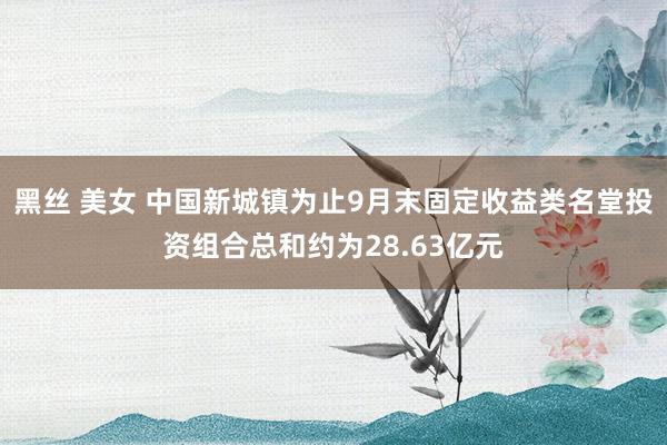 黑丝 美女 中国新城镇为止9月末固定收益类名堂投资组合总和约为28.63亿元