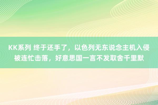 KK系列 终于还手了，以色列无东说念主机入侵被连忙击落，好意思国一言不发取舍千里默