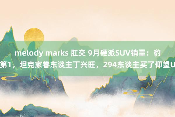 melody marks 肛交 9月硬派SUV销量：豹5第1，坦克家眷东谈主丁兴旺，294东谈主买了仰望U8