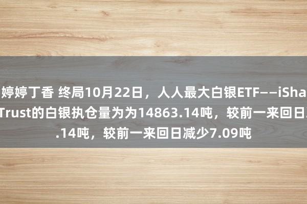 婷婷丁香 终局10月22日，人人最大白银ETF——iShares Silver Trust的白银执仓量为为14863.14吨，较前一来回日减少7.09吨