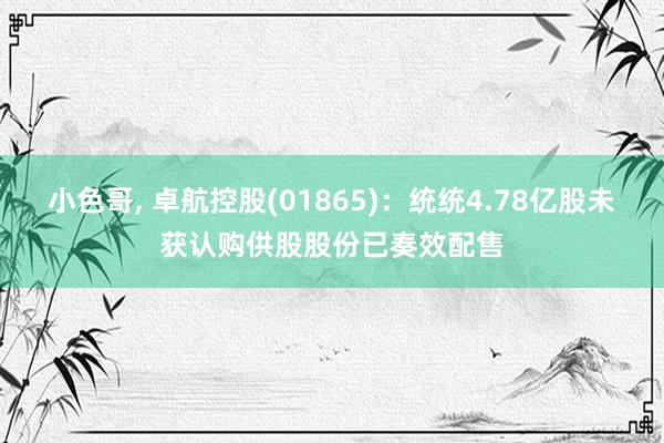 小色哥， 卓航控股(01865)：统统4.78亿股未获认购供股股份已奏效配售