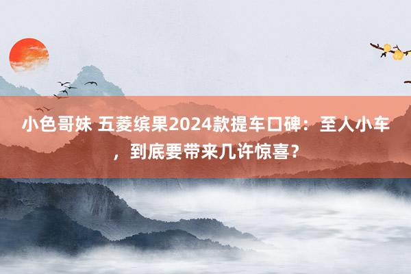 小色哥妹 五菱缤果2024款提车口碑：至人小车，到底要带来几许惊喜？