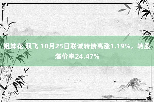 姐妹花 双飞 10月25日联诚转债高涨1.19%，转股溢价率24.47%