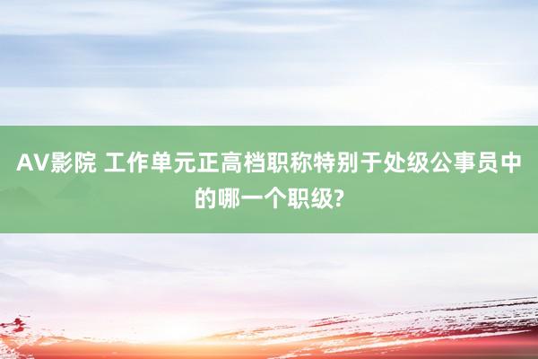 AV影院 工作单元正高档职称特别于处级公事员中的哪一个职级?