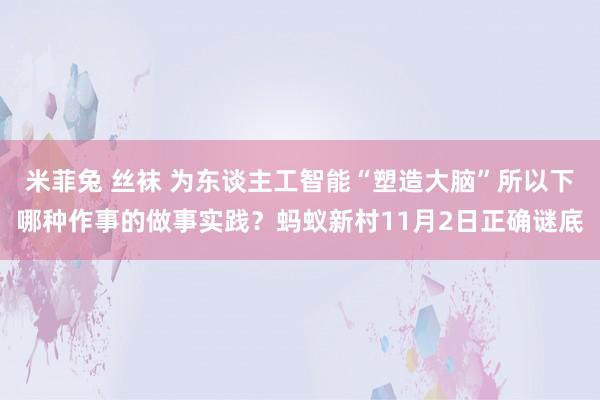 米菲兔 丝袜 为东谈主工智能“塑造大脑”所以下哪种作事的做事实践？蚂蚁新村11月2日正确谜底