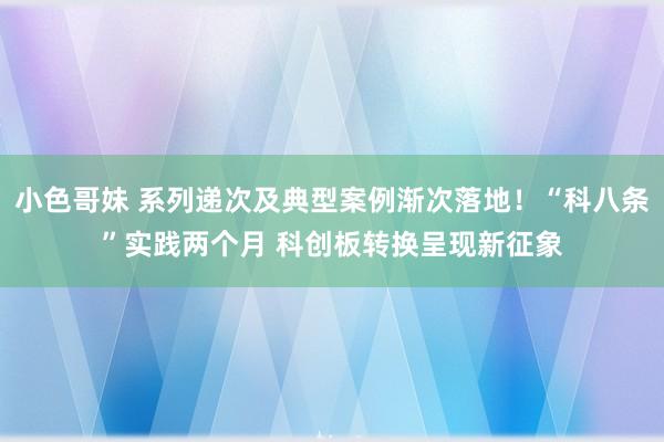 小色哥妹 系列递次及典型案例渐次落地！“科八条”实践两个月 科创板转换呈现新征象