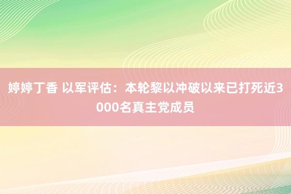 婷婷丁香 以军评估：本轮黎以冲破以来已打死近3000名真主党成员