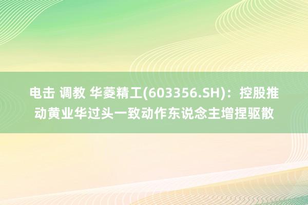 电击 调教 华菱精工(603356.SH)：控股推动黄业华过头一致动作东说念主增捏驱散