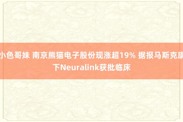 小色哥妹 南京熊猫电子股份现涨超19% 据报马斯克旗下Neuralink获批临床