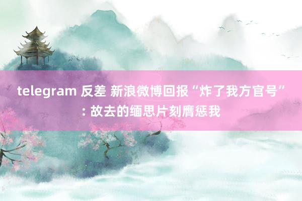 telegram 反差 新浪微博回报“炸了我方官号”: 故去的缅思片刻膺惩我