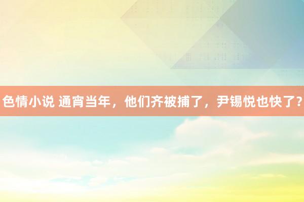 色情小说 通宵当年，他们齐被捕了，尹锡悦也快了？