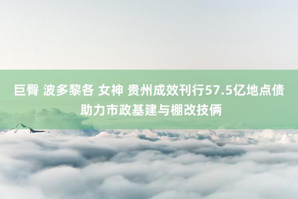 巨臀 波多黎各 女神 贵州成效刊行57.5亿地点债 助力市政基建与棚改技俩