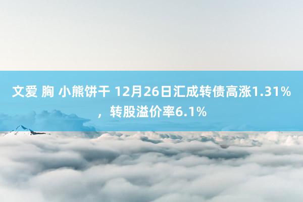 文爱 胸 小熊饼干 12月26日汇成转债高涨1.31%，转股溢价率6.1%