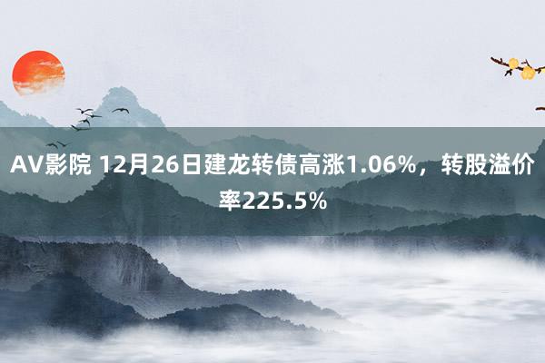 AV影院 12月26日建龙转债高涨1.06%，转股溢价率225.5%