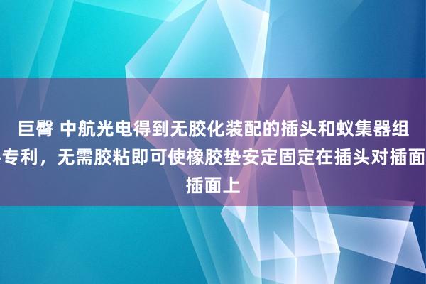 巨臀 中航光电得到无胶化装配的插头和蚁集器组件专利，无需胶粘即可使橡胶垫安定固定在插头对插面上