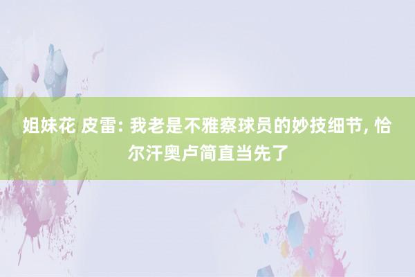 姐妹花 皮雷: 我老是不雅察球员的妙技细节， 恰尔汗奥卢简直当先了