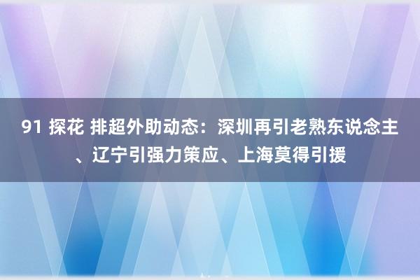 91 探花 排超外助动态：深圳再引老熟东说念主、辽宁引强力策应、上海莫得引援