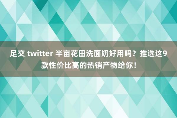 足交 twitter 半亩花田洗面奶好用吗？推选这9款性价比高的热销产物给你！