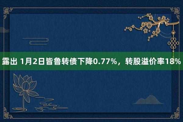 露出 1月2日皆鲁转债下降0.77%，转股溢价率18%