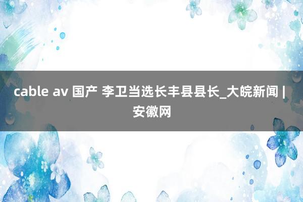 cable av 国产 李卫当选长丰县县长_大皖新闻 | 安徽网