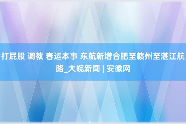 打屁股 调教 春运本事 东航新增合肥至赣州至湛江航路_大皖新闻 | 安徽网