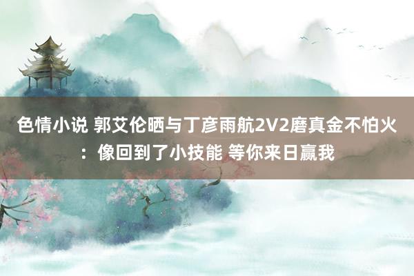 色情小说 郭艾伦晒与丁彦雨航2V2磨真金不怕火：像回到了小技能 等你来日赢我