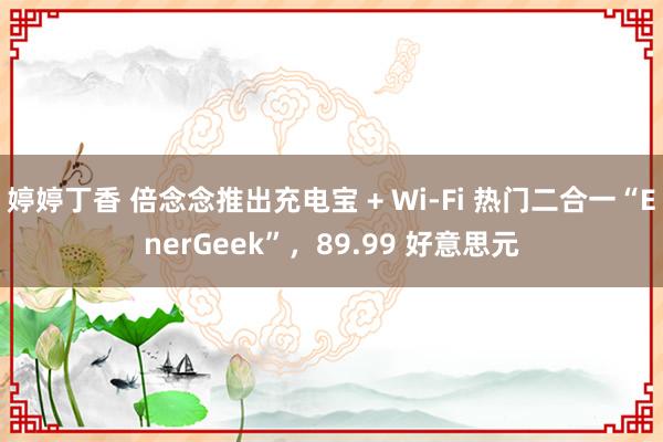 婷婷丁香 倍念念推出充电宝 + Wi-Fi 热门二合一“EnerGeek”，89.99 好意思元