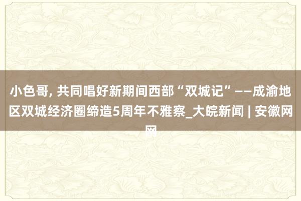 小色哥， 共同唱好新期间西部“双城记”——成渝地区双城经济圈缔造5周年不雅察_大皖新闻 | 安徽网