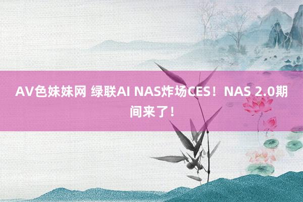 AV色妹妹网 绿联AI NAS炸场CES！NAS 2.0期间来了！