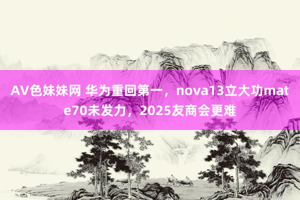 AV色妹妹网 华为重回第一，nova13立大功mate70未发力，2025友商会更难