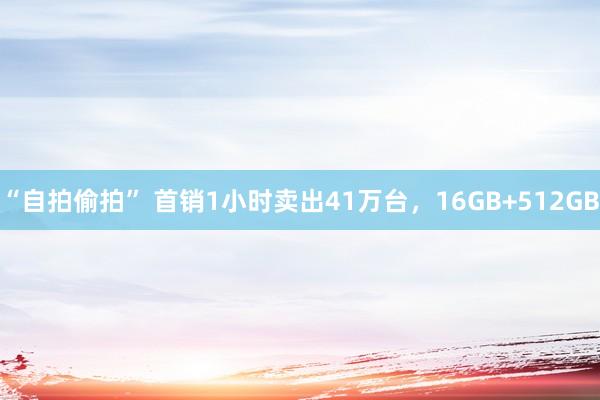 “自拍偷拍” 首销1小时卖出41万台，16GB+512GB