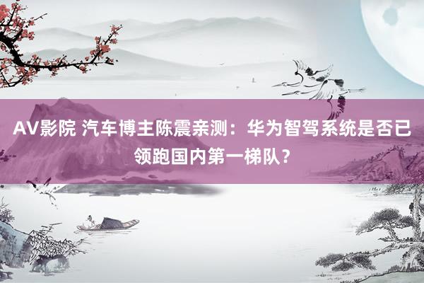 AV影院 汽车博主陈震亲测：华为智驾系统是否已领跑国内第一梯队？